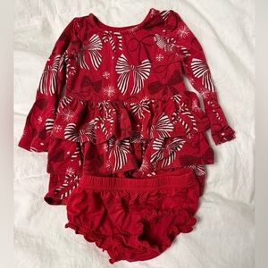 Little Sleepies Red and White bow dress and bunnies